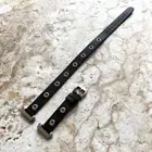 Black with Grommets Double Wrap Leather Band Strap for Fitbit Versa 2 and Versa