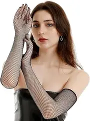 [Generic] Ladies Fishnet Gloves Sexy Club Party Wedding Halloween Costume Black Mesh Gloves For Stage Performance Accessories