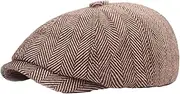[Generic] Boy Hat Men Flat Cap Beret Hat Gift Warm Fall British Men's Newsboy Hats Plaid Cap for Hiking Driving Outdoor Travel