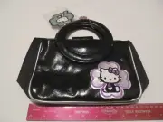 SANRIO HELLO KITTY BLACK HAND BAG SILVER CLOVER 2005 VINTAGE CHINA NWT