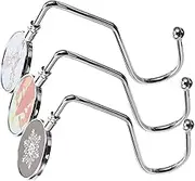TINEASUR 3pcs Xmas Purse Hooks Heavy Duty Christmas Stocking Holders for Table Traceless Installation Metal Hangers for Mantel Fireplace Stylish Snowflake
