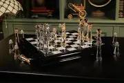 Magnificent Asfour Crystal Handcrafted Chess Set Encased in an Elegant Glass Box