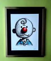 AIDAN FLUX | Hand Signed Original Print Framed LtdEd of 69 COA Charlie Brown