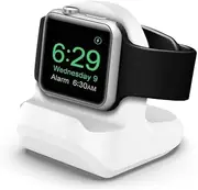 TheaPro Charger Stand for Apple Watch Series 8/SE2/7/6/SE/5/4/3/2/1,Watch Ultra, (49mm,45mm,44mm,42mm,41mm,40mm,38mm),TPU Non-Slip Stable Charging Dock Station Base for iwatch 8/7/6 (White)