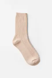 [Rubi] Rubi - Classic Ribbed Cosy Crew Sock - Soft pink OS SOFT PINK