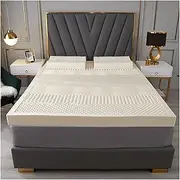 King Size Mattresses, Natural Latex Foam Mattress, Foldable Comfortable Mattress Full Size for Single and Double Persons at Home, 100% Pure Latex - Fast Rebound - Ergonomic - Medium Hardness (Color