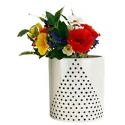 Sill & Sage Pyramid Up Dot Ceramic Indoor Pot Home Decor Black/White 17cm