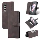 For Samsung Galaxy Z Fold 6 5 4 3 Vintage Leather Wallet Case Full Body Cover