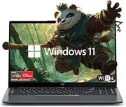 KAIGERR Laptop 15.6-in AMD Ryzen 7-5700U Windows Laptop 16GB SO-DIMM DDR4 512GB NVMe SSD Numeric Input HDMI USB3.2 Type-C 3.5mm Audio Webcam WiFi 6 Windows 11 Office Laptops AMD Laptops