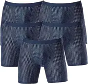 [Maiyifu-GJ] Men's Athletic Anti-Chafing Trunks Ice Silk Breathable Underwear Sports Mesh Boxer Briefs