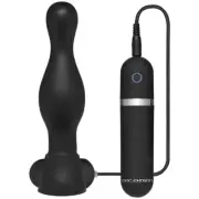 Platinum Premium Silicone The Delight Vibrating Plug Black Doc Johnson