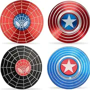 4 Pack Superhero Handheld Fidget Spinners for Kids Adults, Sensory Fidget Toys Packs, Fidget Hand Spinner Stress Reliever Reducer Anxiety ADD Killing Time for adults and Kids