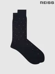 Reiss Navy Mario Spot Polka Dot Socks (U49339) | $20