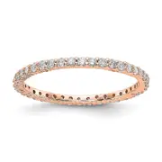 1/2ct Natural Diamond Wedding Ring Womens Stackable Eternity Band 14k Rose Gold