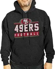 Team Fan Apparel NFL Adult True Fan Hooded Charcoal Sweatshirt - Cotton Poly Fleece - Show your team spirit & be comfortable