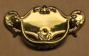 Vintage Stamped Brass 2-1/2" Manor House Pull Medium Restoration Hardware Ornate