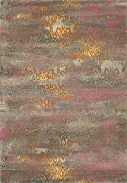 Multi-Color Faded Distressed Ink Abstract Door Mat RS5501 - Aprx 3' 3" x 5' 1"
