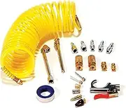 Primefit Pri-6044 IK1016S-20 Deluxe 1/4" Air Compressor Accessory Kit Including 1/4" Recoil Airhose