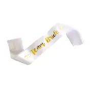 White Team Bride with Hearts Sash - Gold Foil Print