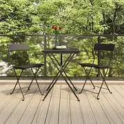 Patio Furniture Sets 3 Piece Folding Bistro Set Black Poly Rattan