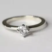 NEW AUTHENTIC PANDORA RING HEART SOLITAIRE MULTIPLE SZ 198691CZ W SUEDE POUCH
