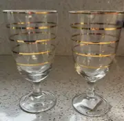 Kate Spade NIB Lenox Gold Trim Wine Glasses Melrose Avenue 9 oz Set/2