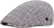 [Ztexkee] Men's Cotton Flat Ivy Newsboy Driving Hat Adjustable Irish Cabbie Ivy Driving Hunting Cap Light Gray