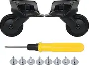 [Generic] 1 Pair Replacement Wheels for Luggage 360 Swivel Suitcase Casters Black 1.14" 1.37"