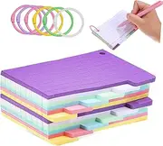 TEMPNAP 300 Sheets Lined Index Cards with Binder Rings Color Coded Flashcards for Easy Categorization Pre Punched for Convenience for Studying and Note Taking Random Color