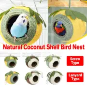Bird Nest Parrot Nest Coconut Shell Braided Twine Colourful Cage Hanging Bed