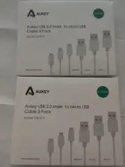 Aukey CB-D17 6-Pack Micro USB Cables USB 2.0 A Male to Micro B 0.3m/1m/2m black