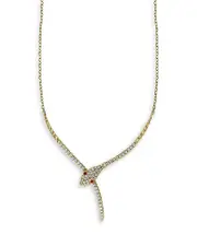 Bloomingdale's Fine Collection Diamond & Ruby Snake Statement Necklace in 14K White Gold, 16-18