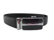 Men’s Designer Leather Dress Belt With Automatic Buckle Holeless Brown XL 42-44"