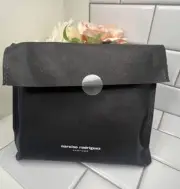 Narciso Rodriguez Parfums black faux leather Pouch cosmetic Clutch + Dust Bag