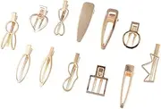 TOVINANNA Set of Stylish Metal Hair Clips Women's Hair Pins Unique Patterns Cm Waterdrop Bowknot Square Round Oval Love Heart Thin Waterdrop Hollow-