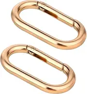 [Mozeat Lens] 2 Pcs Spring O Ring Clip for Purse Strap Oval Snap Clip Gold Key Rings for Keychain Alloy Round Buckle Key Hook Purse Strap Extender Clip for Keys, Bag, Handbag, Crafts 1.93"×0.94"