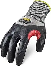 Ironclad Knit A5 HPPE Sandy Nitrile Touch Gloves, Large, Black/Gray