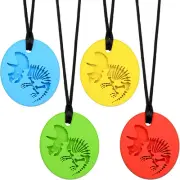 MR.TIMELAG Chew Necklace, 4 Pack Sensory Chew Necklace Bundle for Kids with T...