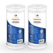 2PK Premium Aquaboon Premium 5mic Carbon Block Water Filter Cartridge 10x4.5"