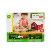 John Deere 24-Piece Playset with Red Barn Toy for Ages 3+