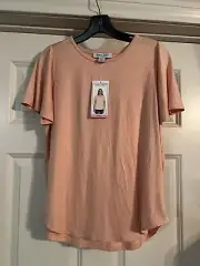 NWT Nine West peach haze flutter sleeve top womens size small