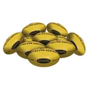 STRADIA "AUGUSTA" Size 3, 4, 5 Aussie Rules Ball – Premium Synthetic Leather – Pack of 10 with FREE Mesh Storage Bag