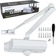 VI HOME Automatic Door Closer Adjustable with Bracket 60kg Hydraulic System Automatic Door Closer Automatic Door Closer White