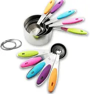 10 PCS Stainless Steel Measuring Cups and Spoons Set