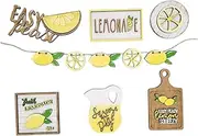 BESTOYARD 7Pcs Lemon Tiered Tray Decor Rustic Farmhouse Table Ornaments Realistic Adornments for Home Shelf and Desk Decoration Elements for Festivals and Parties