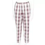 COMME DES GARCONS Homme Deux 2016 brown white checkered tapered pants S