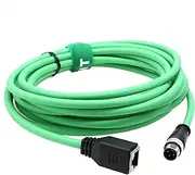 M12 4 Pin D-Coded to RJ45 Female Connecor Adapter Cable Cat5e for Profinet Omron Keyence SICK Datalogic Camera Vision Sensor Ethernet Network PC PLC 3M