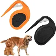 2Pcs Portable Pet Dematting Comb Knotting Combs,Pet Knotting Comb Dog Detangler Cat Massage Comb,Pet Knotting Comb Pet Dematting Comb,Pet Dematting Comb Knotting Comb,Knotting Comb for Dog and Cat (Black, Orange)