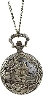 [WRITWAA] 1pc Vintage Necklace Pocket Watch Garmen Watches Retro Antique Vintage Costume Necklace Bronze Pocket Watch Mens Wristwatch Pocket Watch with Chain Clip on Watch Trendy Zinc Alloy