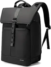 BANGE Roll Top Backpack Large Work Backpack for 15.6 inch Laptop Waterproof Anti-Theft Backpack Travelling Hiking Camping College School Daily fashion for men and women, Black, l